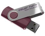 Team Group USB Drive 4GB, Colour Turn, USB2.0, Purple &amp; Silver, Rotating, Capless, 15MB/s Read*, 11g, Lifetime Warranty