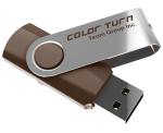 Team Group USB Drive 8GB, Colour Turn, USB2.0, Brown &amp; Silver, Rotating, Capless, 15MB/s Read*, 11g, Lifetime Warranty