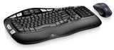 Logitech Wireless Keyboard &amp; Mouse Combo, MK550 Wave, Black, USB Receiver (Powered by 4xAA, included)