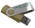 Team Group USB Drive 16GB, Colour Turn, USB2.0, Green &amp; Silver, Rotating, Capless, 15MB/s Read*, 11g, Lifetime Warranty