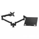 Atdec Systema SNCS10B Monitor/Notebook Mounting Kit - 2x Dynamic Spring Assisted Mount Arms, 1x Notebook Tray Attachment with 400mm Modular Desk Post