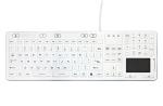 GETT Silicon TrackPad Keyboard - Backlit, EN Certified (White)