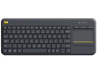 Logitech Wireless Keyboard K400 Plus, Black, USB Receiver, Inbuilt Touch Pad (Powered by 2xAA, included)