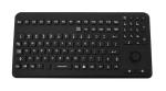 GETT InduKeys - Sanitizable Silicone USB Keyboard with Integrated Mouse Button (IP68 Rated) - Black