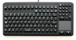 GETT InduKeys - Sanitizable Silicone USB Keyboard with Integrated Touchpad (IP68 Rated) - Black