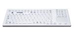 GETT InduKeys - Magnetic Sanitizable Silicone USB Keyboard with Touchpad (IP68 Rated) - White