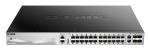 D-Link 30 port Stackable Gigabit PoE+ Switch with 24 1000Base-T PoE/PoE+ ports and 4 10 Gigabit SFP+ ports and 2 10GBASE-T ports. PoE budget 370W