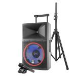 Altec Lansing LIGHTNING High-power PA speaker system (Bluetooth, USB, SD, Speaker stand, Retractable handle &amp; Wheels, 2,200W Peak power)