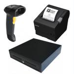 Epson TM-T88VI-241 Thermal Receipt Printer Built-in Ethernet, USB, Serial, With PSU &amp; 1M Power cable, bundled with Cash Drawer and 2D barcode scanner
