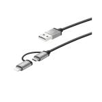 J5create JML10B 2-in-1 Charging Sync Cable (USB-A to Apple Lightning 8-pin or USB Micro-B for iOS or Android device)