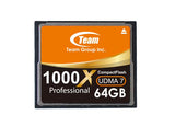 Team Group Memory Card Compact Flash CF 64GB, 1000X, 80MB/s Write*, Lifetime Warranty