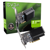 EVGA GeForce GT1030 Graphics Card, 2GB GDDR4, PCIE, Low Profile, Passive Cooling, DVI-D, HDMI, Max 2 Ouputs