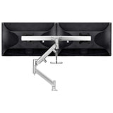 Atdec AWM Single Arm - Dual Rail - up to 2x 27&quot; wide screens - &lt;16kg - F Clamp - Silver
