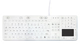 GETT Silicon TrackPad Keyboard - Backlit, EN Certified (White)