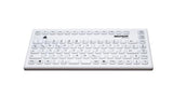 GETT InduKeys - Short (86 Key) Sanitizable Silicone USB Keyboard (IP68 Rated) - White