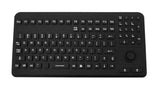 GETT InduKeys - Sanitizable Silicone USB Keyboard with Integrated Mouse Button (IP68 Rated) - Black