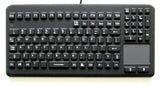 GETT InduKeys - Sanitizable Silicone USB Keyboard with Integrated Touchpad (IP68 Rated) - Black