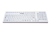 GETT InduKeys - Sanitizable Silicone USB Keyboard with Numpad (IP68 Rated) - Grey