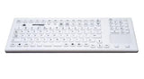 GETT InduKeys - Magnetic Sanitizable Silicone USB Keyboard with Touchpad (IP68 Rated) - White