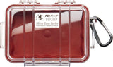 Pelican 1020 Micro Case - Clear with Red
